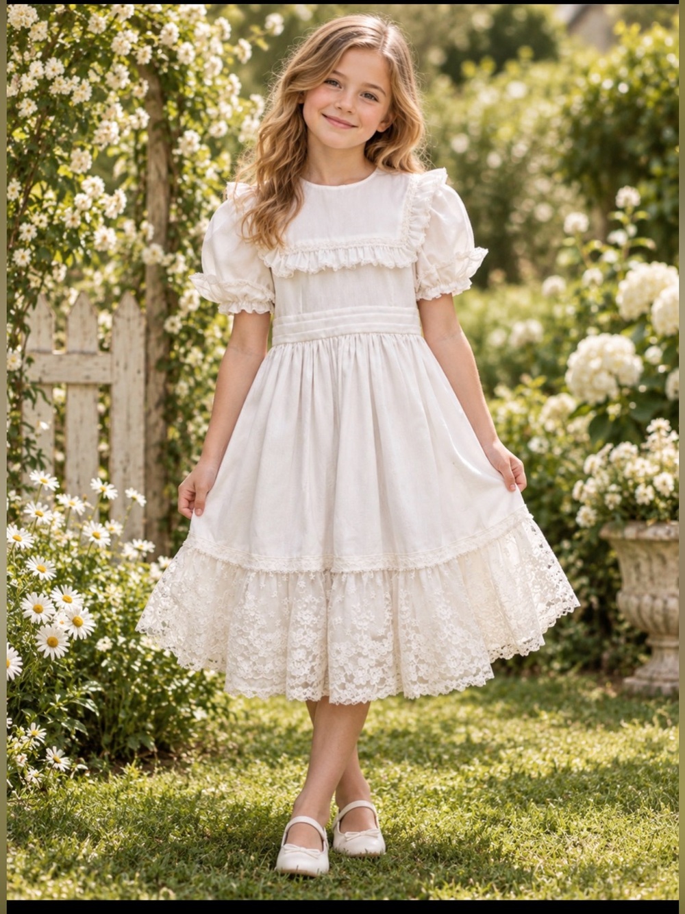 Lilo California size 6 full circle white party dress vintage